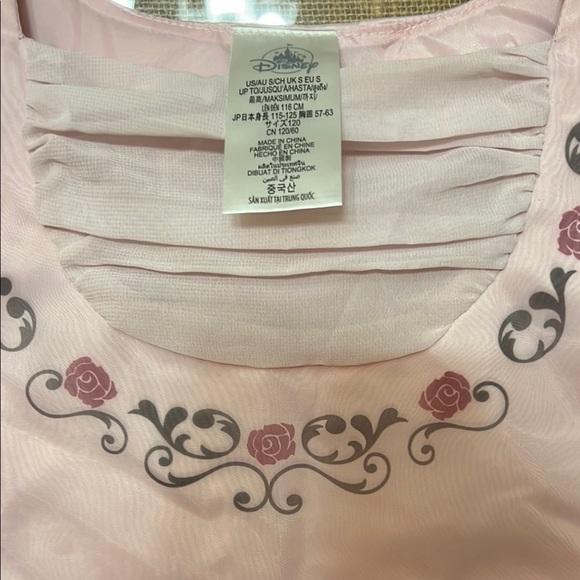 🎀Disney Princess Aurora/ Sleeping Beauty Pink Floral Embroidered Party Dress - Picture 5 of 10